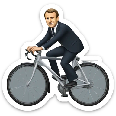 Macron sur vélo  sticker