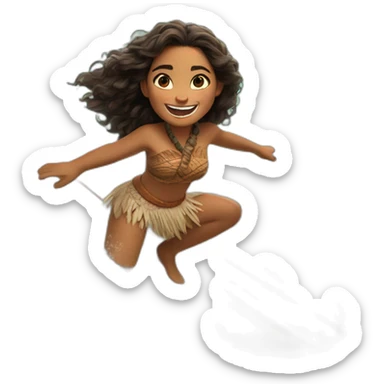 Moana smiling and surfing  sticker