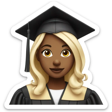 Graduated girl with big eye bags sticker