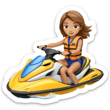 girl on jet ski sticker