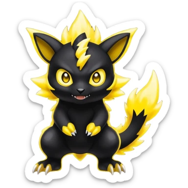 Elemental Dark-type-Electric-type natural Pokémon-Fakémon-creature sticker