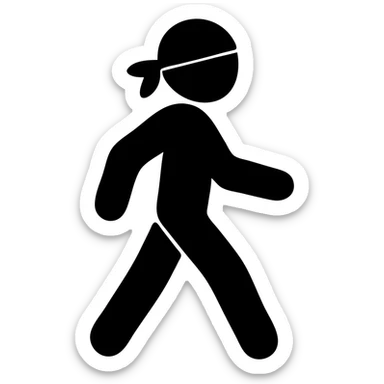 walking person in durag sticker