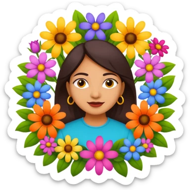 Logo of Madhu Gupta surrounded by flowers sticker