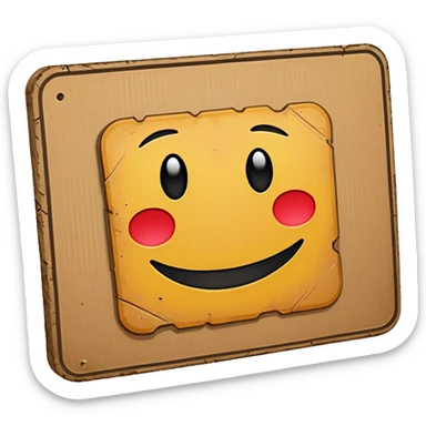 homeless cardboard sign icon, rectangle text on it sticker