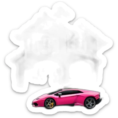 Une lamborgini sur une maison sticker