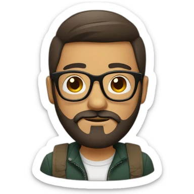 hipster mexican with beard, glasses and short hair sticker