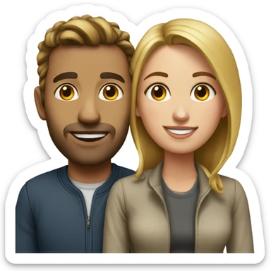 realistic portrait of couple sticker