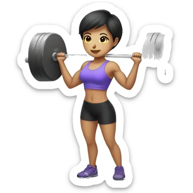 SHORT HAIR GIRL DOING DEADLIFT sticker
