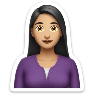 Armenian women with the purple clothes reading book and looking at camera and smiling  sticker