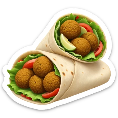 Middle Eastern falafel wrap with soft colors sticker
