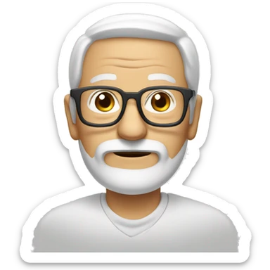 Old guy with white beard and rectangular glasses sticker