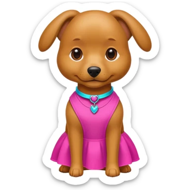 DOG wearring neon fashion dress sticker