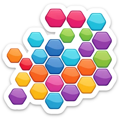 Block blast remix hexagon sticker
