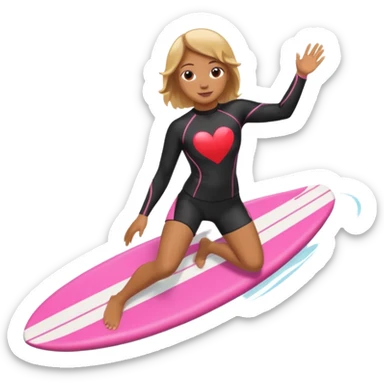 Surf with hearts  sticker