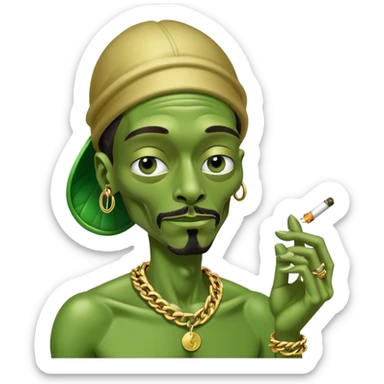 Alien smoking weed with snoop dogg sticker