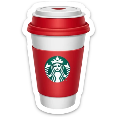 red starbucks cup with white lid sticker