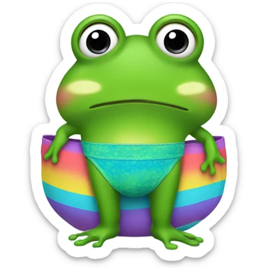 Frog wearing a bathing suit  sticker