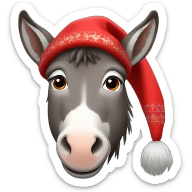 Donkey wearing red russian chapka sticker