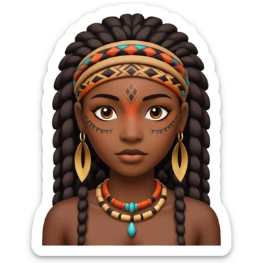 tribal black woman sticker