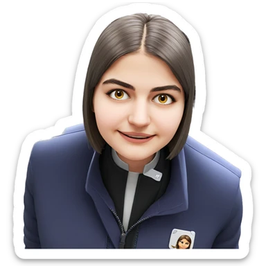 smiling girl looking at viewer sticker