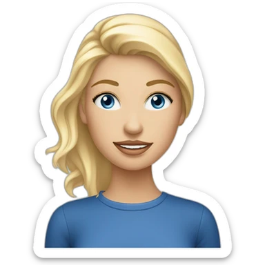 Tasse de thé avec fille blonde aux yeux bleus sticker