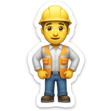 architect in vest holding blueprints sticker