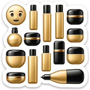 emoji of luxury brand labeled beauty products sticker