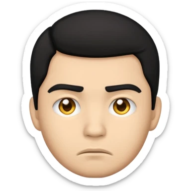 lightskin man with black hair emoji with a frown sticker