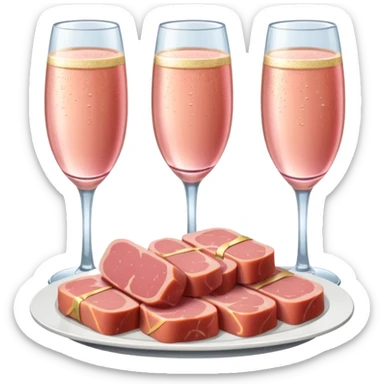 pink champagne and french spam meat platter sticker