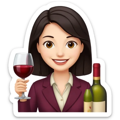 wine expert dark hair sticker