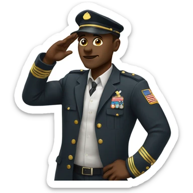 Black man saluting sticker