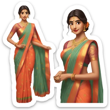 Pooja Hegde in full saree sticker