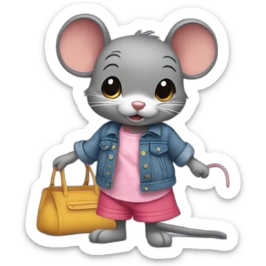 Ratita con ropa de minnie sticker