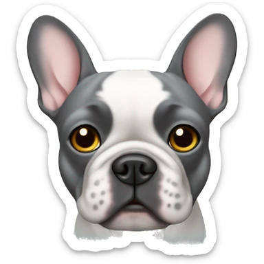 Gray French bulldog in a Jewish yamama sticker