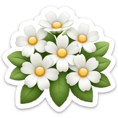 White flowers  sticker