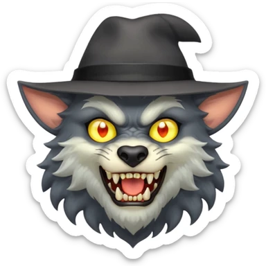 Un hombre lobo tenga gorra sticker