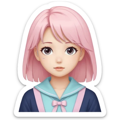 Gorgeous Beautiful Pretty Anime-Pastel-Girl aesthetic sticker