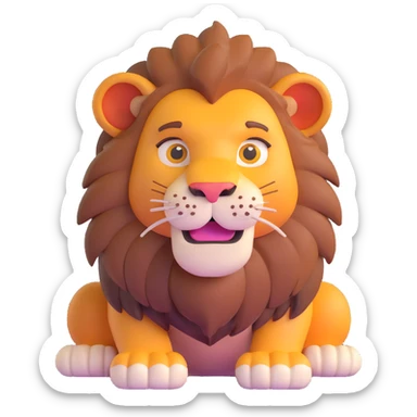 naughty lion looking sideways with mischievous expression sticker