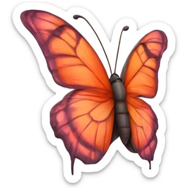 Mariposa rosada con un poco de color naranja sticker