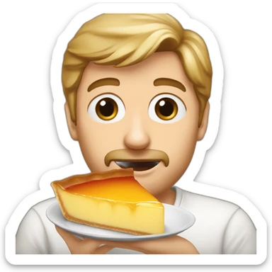 François Holland eating a flan sticker