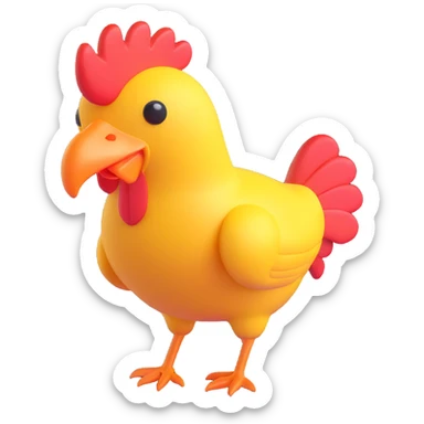 cinematic 3d emoji rendering chicken jockey motion blur intense atmosphere high detail sticker