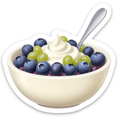 yoghurt bowl with grapes and blueberries sticker