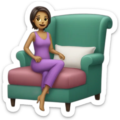 Femmes sur une chaise debout sticker