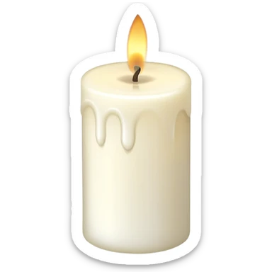 unlit candle with wick sticker