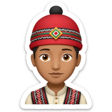 Dhaka topi emoji nepali people wear in head sticker