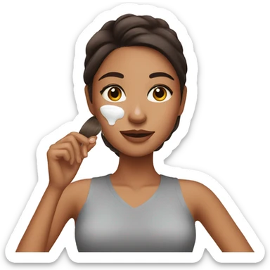Brunette girl doing skincare  sticker