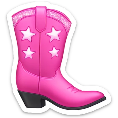 Pink cowboy boots with sparkles  sticker