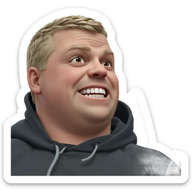 clenched teeth boy portrait sticker