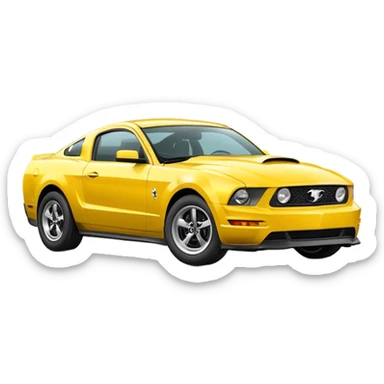 Create a mustang 309emoji in yellow colour  sticker