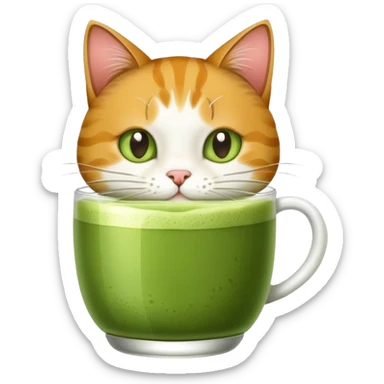 Cat drinking matcha  sticker